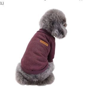 Fleece Dog Sweater Sweatshirt Burgundy Sz M